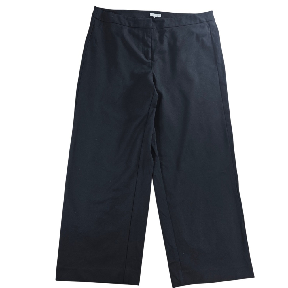 J.‎ Jill Ponte Knit Wide Leg Black Trousers Black Size 14 Women Sophisticated